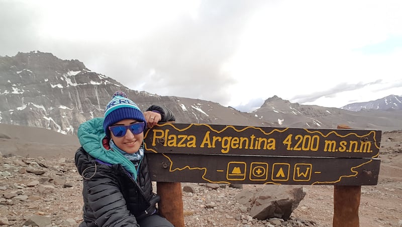 Danah Al Ali on Aconcagua in Argentina, the highest mountain outside Asia, which was part of her preparation for Everest. Courtesy Danah Al Ali 