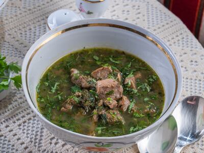 The hearty veal chakhapuli stew is the star of the show. Photo: Qartuli
