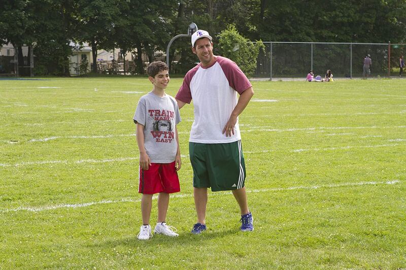 HIS WORK: Adam Sandler and Cameron Boyce in 'Grown Ups 2' (2013)