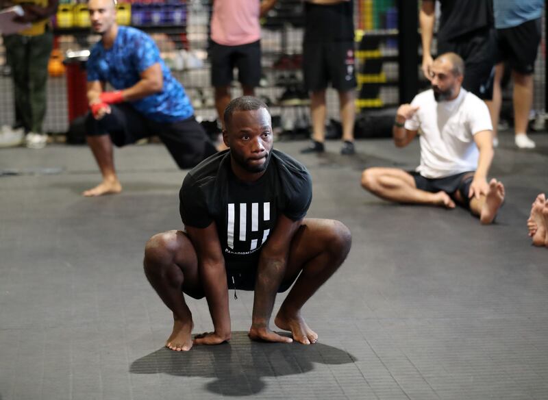 UFC Welterweight champion Leon Edwards during the MMA seminar in Dubai. 