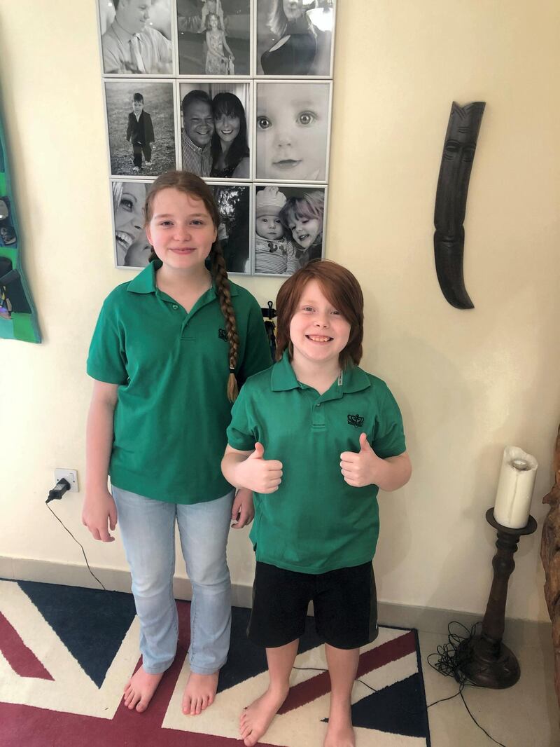 Sophie, 13, and Alex, 10, study at The British International School Abu Dhabi. They returned to the classroom in February after 11 months of home learning.
