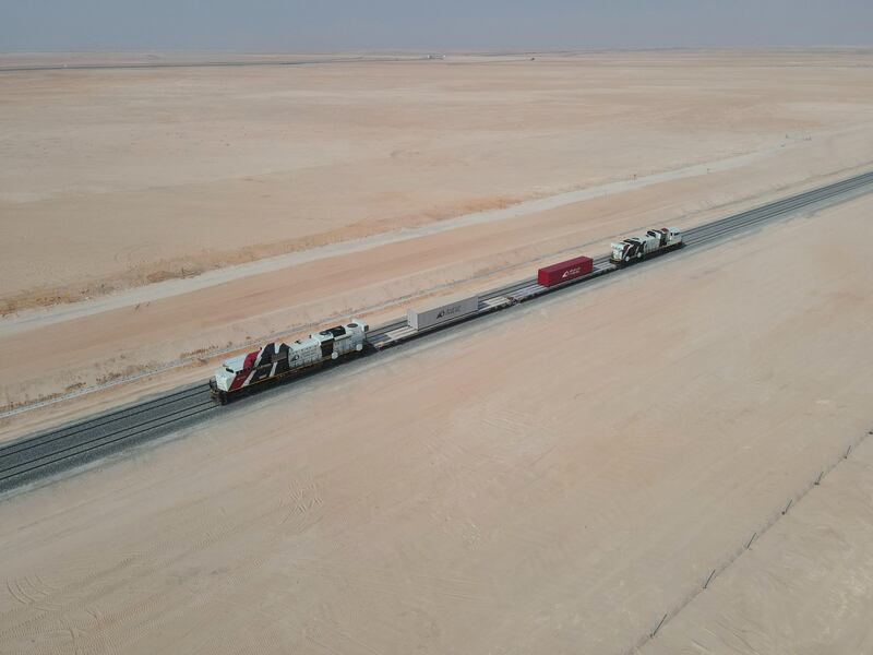 The deal includes connecting the UAE's existing freight services line to Sohar port, the sultanate's deep-sea port. Photo: Etihad Rail