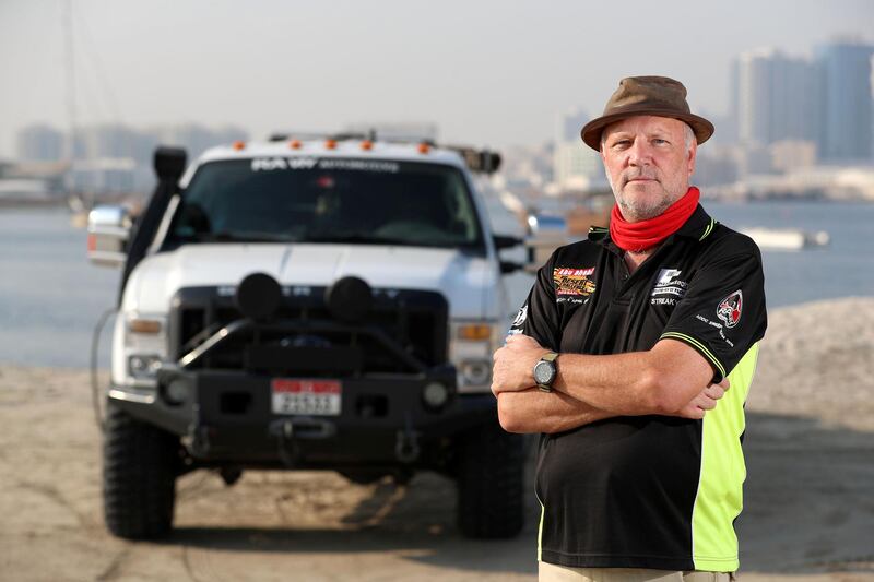 Ajman, United Arab Emirates - Reporter: Anna Zacharias: Portrait of a Nation: David Chambers is a desert rally marshal with 30 years experience in Saudi and the UAE. Thursday, January 2nd, 2020. Ajman. Chris Whiteoak / The National