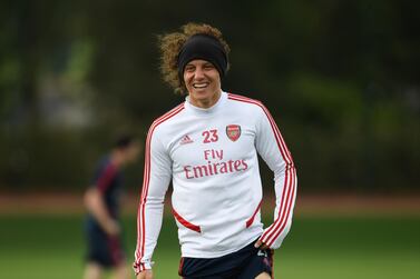 David Luiz of Arsenal during a training session at London Colney. Getty