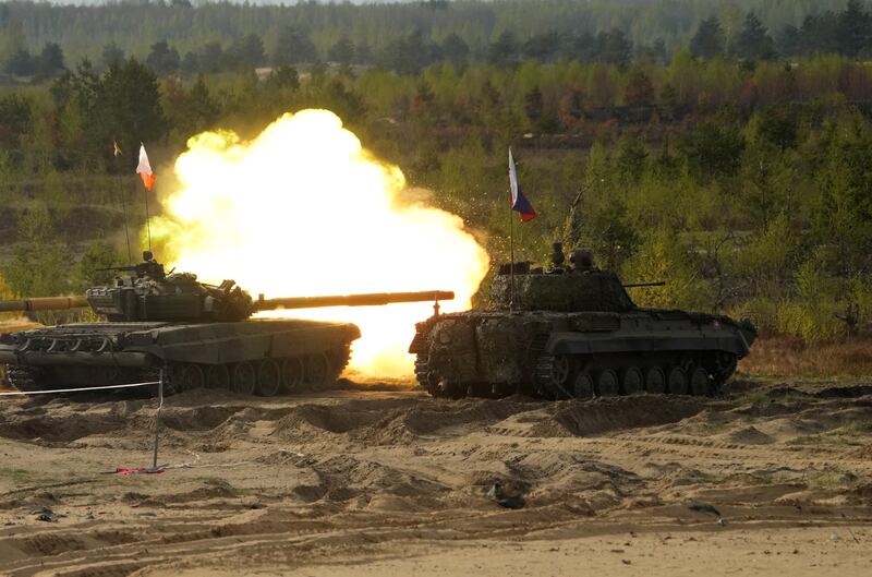 The Iron Spear 2022 military exercise led by Nato-enhanced Forward Presence battlegroup in Adazi, Latvia, on May 11.  Reuters / Ints Kalnins