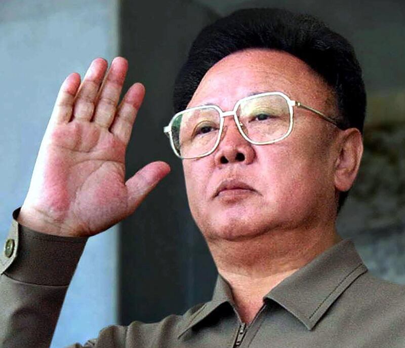 North Korean leader Kim Jong-il returns a salute as he reviews a military parade in Pyongyang during celebrations for the 60th anniversary of the communist party in this October 10, 2005 file photo. North Korean leader Kim Jong-il died on December 17, 2011, state television reported on December 19, 2011.  An announcer said he died of physical and mental over-work.  REUTERS/Korea News Service/Files  (NORTH KOREA - Tags: POLITICS OBITUARY TPX IMAGES OF THE DAY) JAPAN OUT. NO COMMERCIAL OR EDITORIAL SALES IN JAPAN. SOUTH KOREA OUT. NO COMMERCIAL OR EDITORIAL SALES IN SOUTH KOREA. YES *** Local Caption ***  KJI15_KOREA NORTH_1219_11.JPG