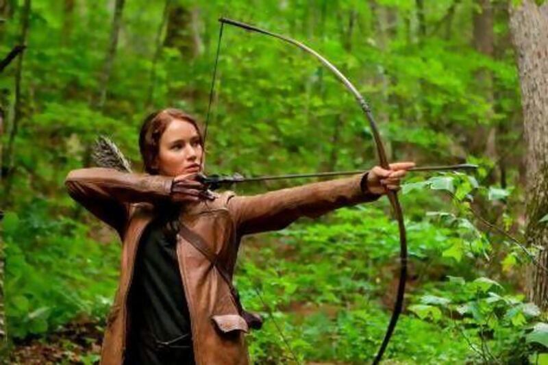 Jennifer Lawrence as Katniss Everdeen in The Hunger Games. Murray Close.