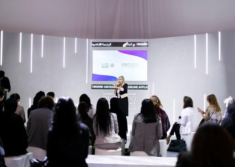 DUBAI, UNITED ARAB EMIRATES. 16 FEBRUARY 2020. 
CHIARA MARCATI, Partner – McKinsey & Company Global, at Women’s Forum Dubai.
(Photo: Reem Mohammed/The National)

Reporter:
Section: