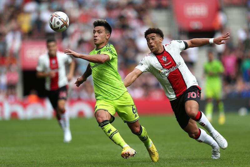 Che Adams – 6. Anonymous for half-an-hour, but sprung into life after looping a header onto the roof of De Gea’s net. Saints’ likeliest attacking source all afternoon, but was unable to fully test De Gea when sights of goal did arise.  Getty