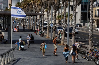 Downtown Tel Aviv on Sunday, after Israel was targeted by a mass Iranian air attack. Reuters 