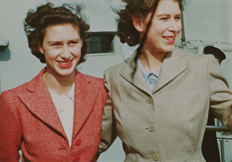 Princess Elizabeth and Princess Margaret travelling to South Africa in 1947.