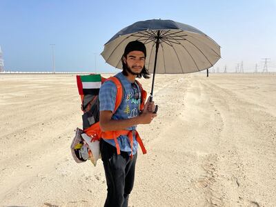 Abdul Elah Shukri is walking from Riyadh to Abu Dhabi with his uncle to mark UAE National Day. Photo: Supplied