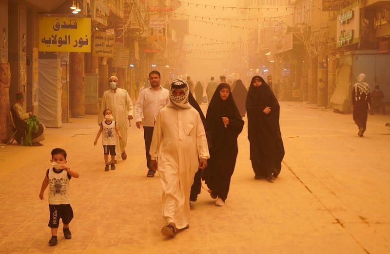 Dust in the Iraqi city of Najaf. AFP