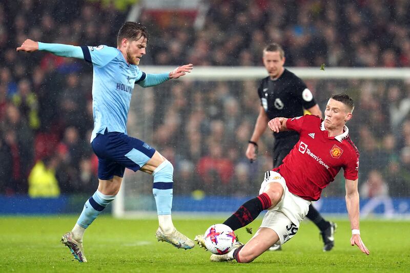 Mathias Jensen - 6. Tried his best to make an impact but he was neutralised by the dominance of United’s midfield for large spells. He was forced to hurdle a wild challenge from McTominay who was booked, and later saw his deep delivery flicked over by Toney. PA
