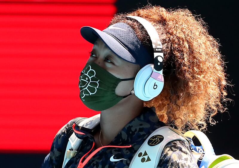 Japan's Naomi Osaka arrives on court. Reuters