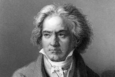 German composer and pianist Ludwig van Beethoven, captured in an etching made circa 1805. Getty