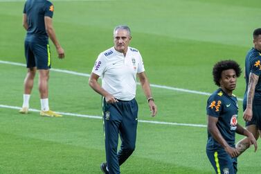 Brazil manager Tite during his team's training session at the Mohammed bin Zayed Stadium before their match against South Korea. Antonie Robertson/The National