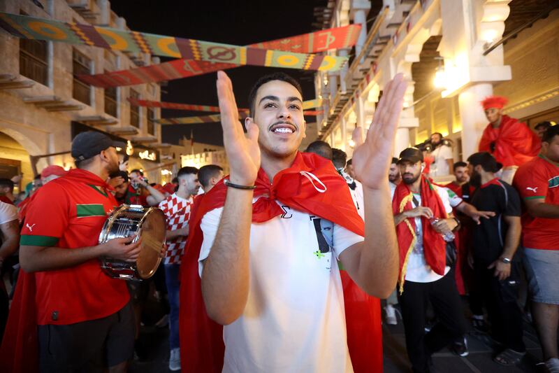 The party was in full swing for Moroccans in Souq Waqif, Doha. Getty Images