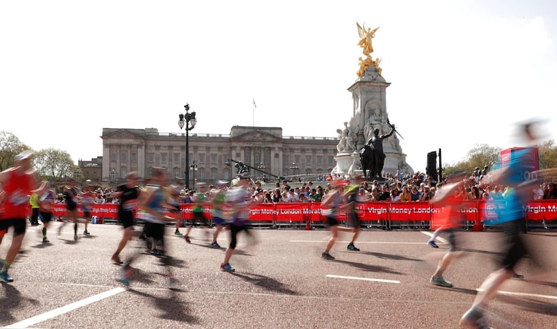 Athletics - London Marathon - London, Britain - April 22, 2018   General view outside Buckingham Palace during the London Marathon   REUTERS/Andrew Boyers