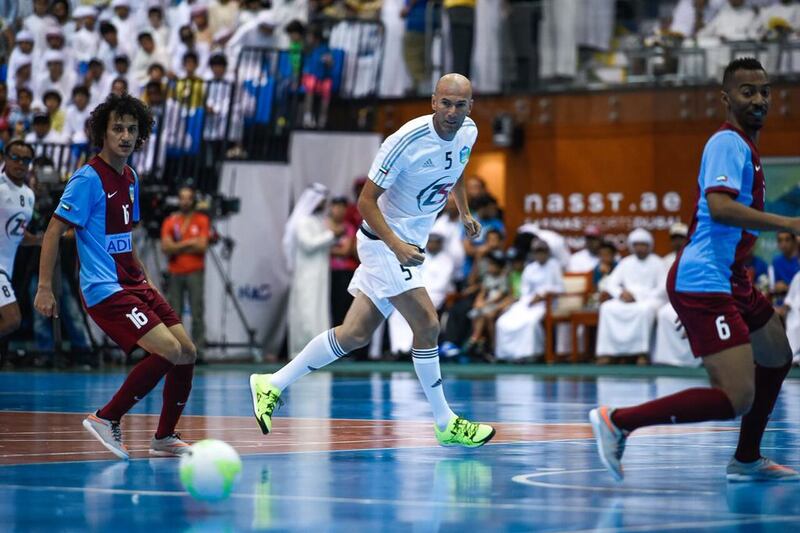 Zinedine Zidane in action during the NAS Tournament. Photo courtesy: Nad Al Sheba Media Office