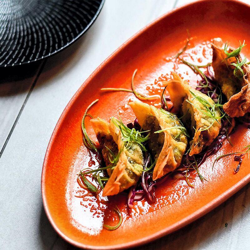 <p>Mandu dumplings at Noodle House: traditional dumplings made with vegetables, ginger oil and red cabbage&nbsp;kimchi. &quot;This healthy Korean food has the fifth taste - umami - and can easily give non-vegetarian dumplings a run for their money,&quot; says brand chef Stefan Borchardt&nbsp;</p>
