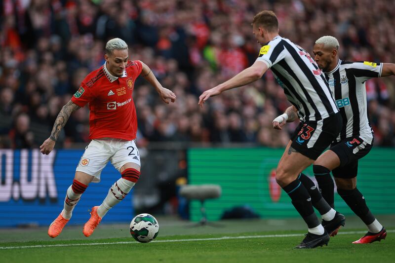 Antony of Manchester United on the charge. Getty 