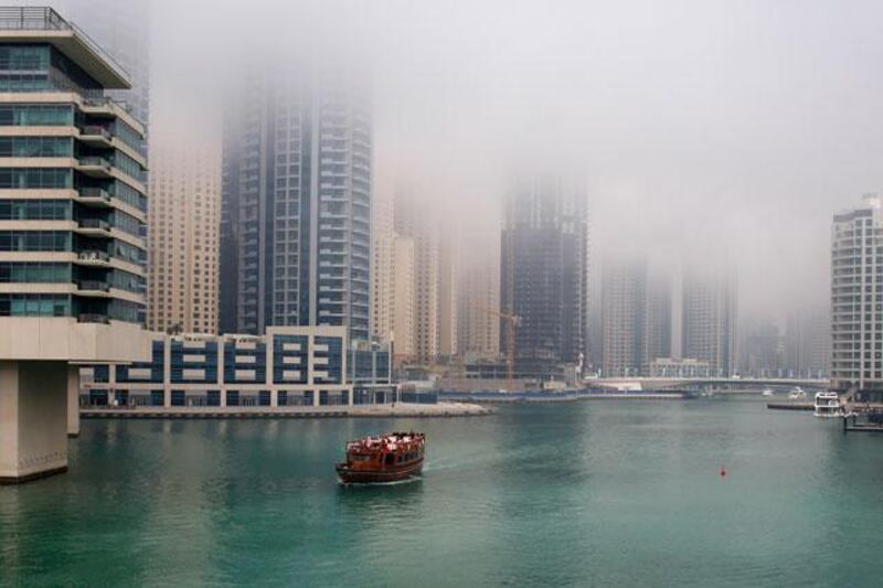 Fog over Dubai this afternoon. Sarah Dea / The National