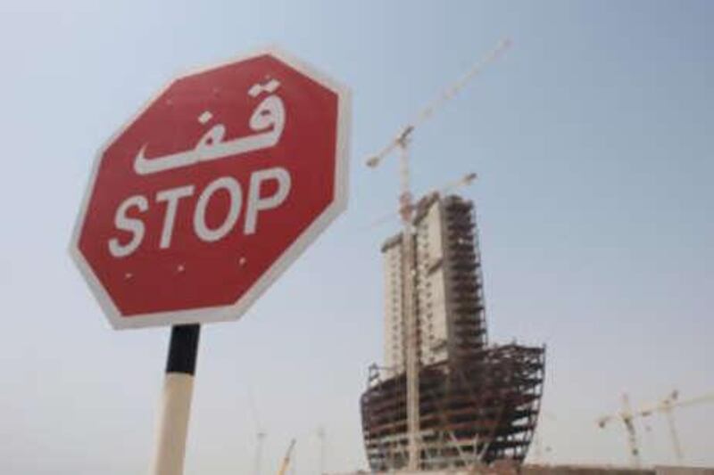 Construction along the Abu Dhabi-Dubai motorway.