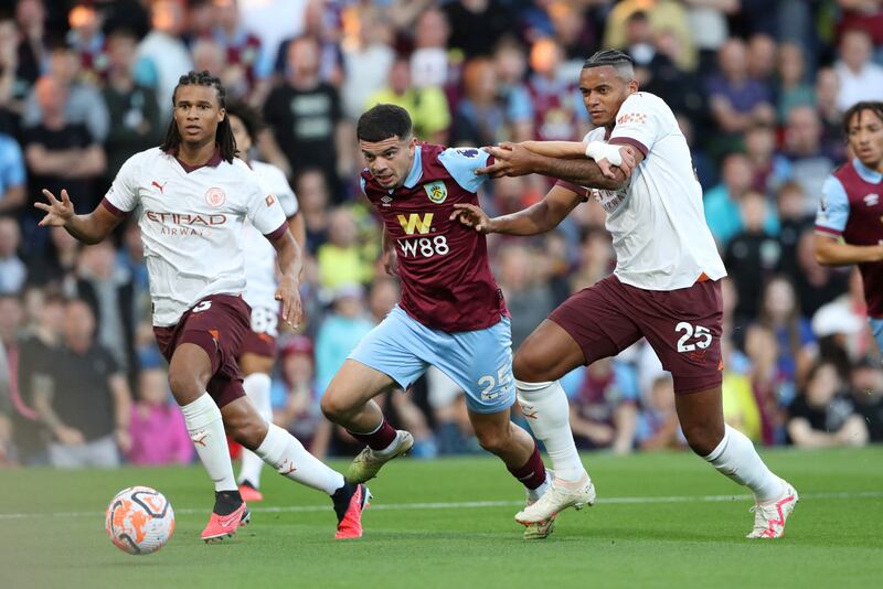 Zeki Amdouni - 5. Enjoyed a very lively start to the game but drifted out of the game after the away side’s second goal. Had the Clarets' first shot on target with a weak effort straight into the hands of Ederson. AFP