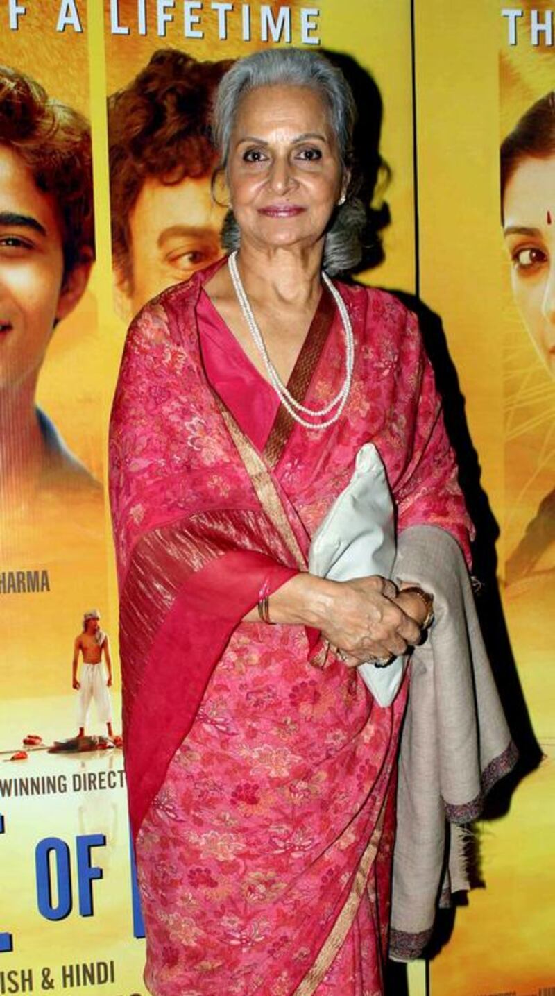 The actress Waheeda Rehman is the inaugural recipient of the Cinema Centenary award. AFP 