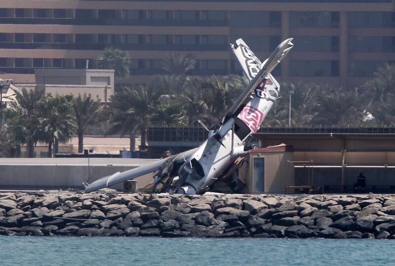 The twin propeller plane had just a pilot on board when it tried to land at the company’s landing strip. Kamran Jebreili / AP