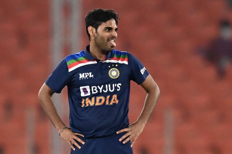 India bowler Bhuvneshwar Kumar finished with 2-15 off his four overs. AFP