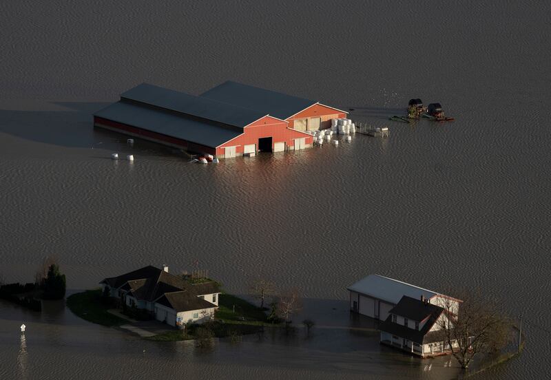 Submerged houses.
