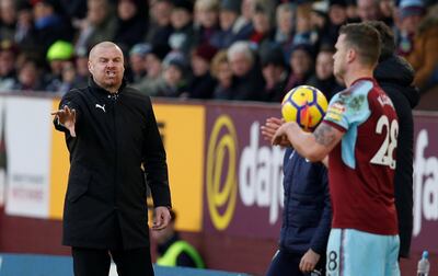 Soccer Football - Premier League - Burnley vs Southampton - Turf Moor, Burnley, Britain - February 24, 2018   Burnley manager Sean Dyche gestures as Kevin Long takes a throw in   REUTERS/Andrew Yates    EDITORIAL USE ONLY. No use with unauthorized audio, video, data, fixture lists, club/league logos or "live" services. Online in-match use limited to 75 images, no video emulation. No use in betting, games or single club/league/player publications.  Please contact your account representative for further details.