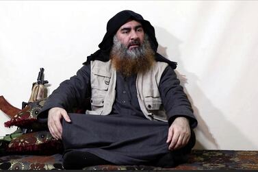 Abu Bakr Al Baghdadi appeared in an ISIS propaganda video on April 29, his first known appearance in five years. AP file
