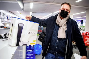 Shoppers snap up the first Playstation 5 consoles in Rotterdam, Netherlands, on November 19, 2020. Since the initial release, there has been a global shortage, with many gamers left disappointed at Christmas. Those willing to buy from online resellers face prices that are hugely inflated from Sony’s $499 guide price, or $399 for the cheaper digital edition. Abacapress