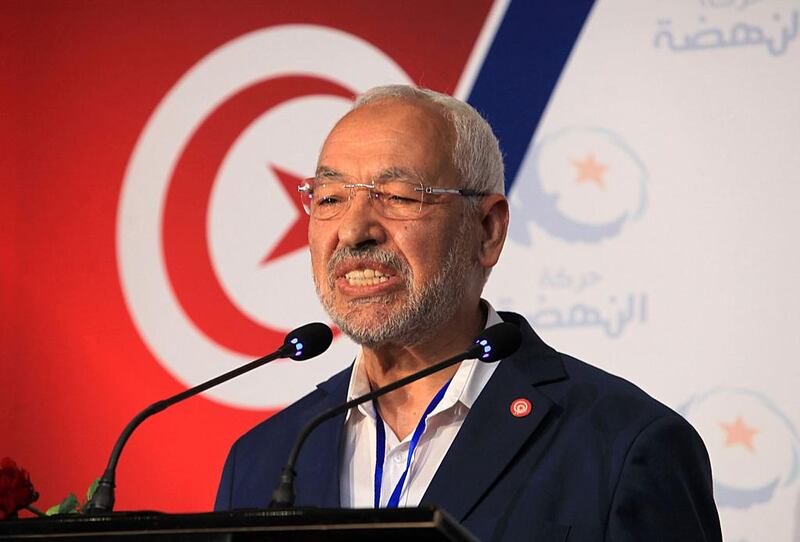 Tunisian Islamist Ennahdha Party leader Rached Ghannouchi . Mohamed Khalil / AFP