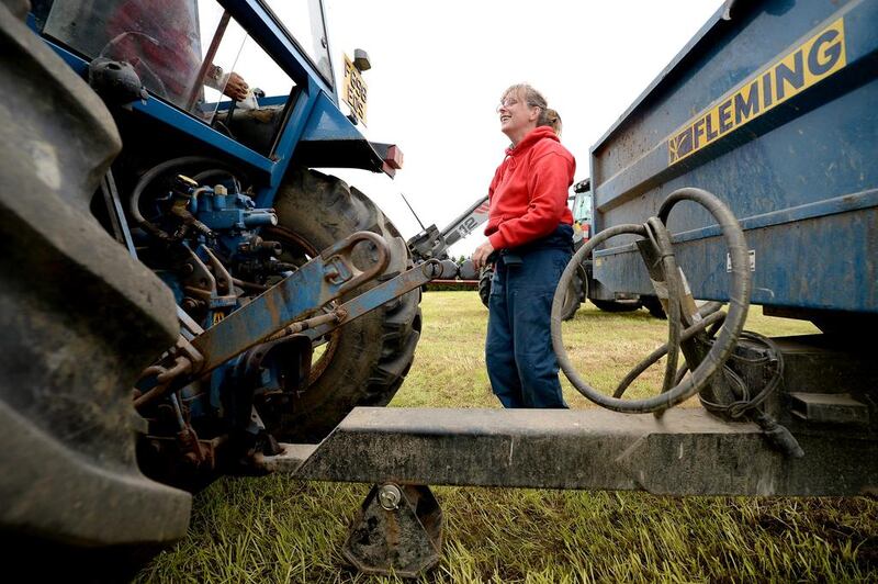 Carol McKenna brings in silage bails on Gass Farm in Kirkcowan, Scotland. She is one of the growing numbers of women in the UK who are choosing a career in farming, recent figures showed there are currently around 23,000 female farmers in the UK. Jeff Mitchell / Getty Images