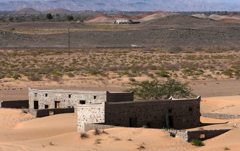 The walls of an abandoned house in the Omani village of Wadi al-Murr. AFP