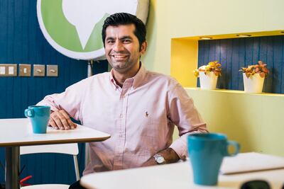 Dubai, UAE. November 10th 2015. Mudassir Sheikha, co-founder of Dubai-based chauffer service Careem, sits for a portrait at the company offices in Media City, Dubai. Alex Atack for The National. *** Local Caption ***  AA_1011_Careem-2.jpg