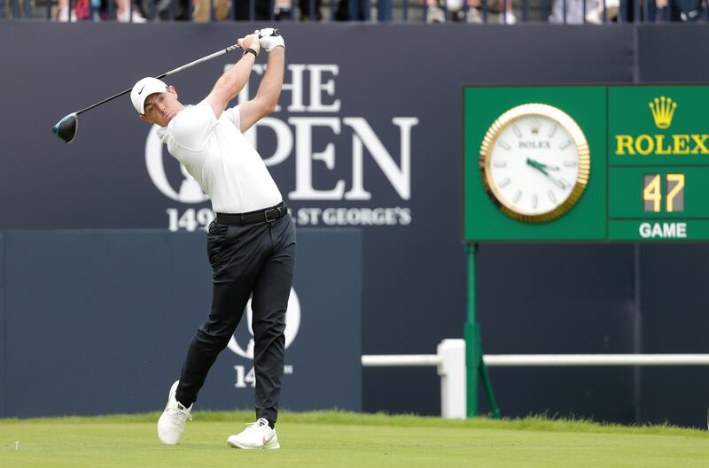 Northern Ireland's Rory McIlroy on the first tee.