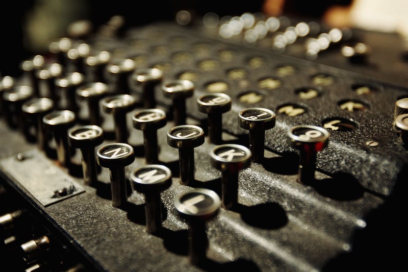 The Enigma coding machine that was used by the Germans during the Second World War