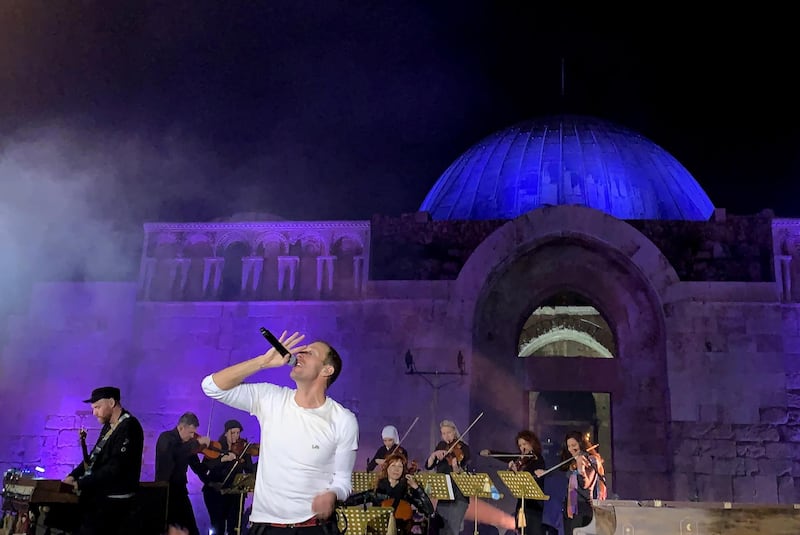 Coldplay perform during a concert at the Citadel.