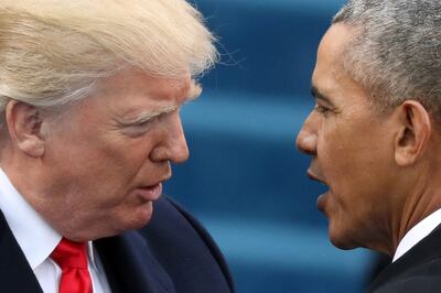 Former presidents Donald Trump and Barack Obama. Reuters