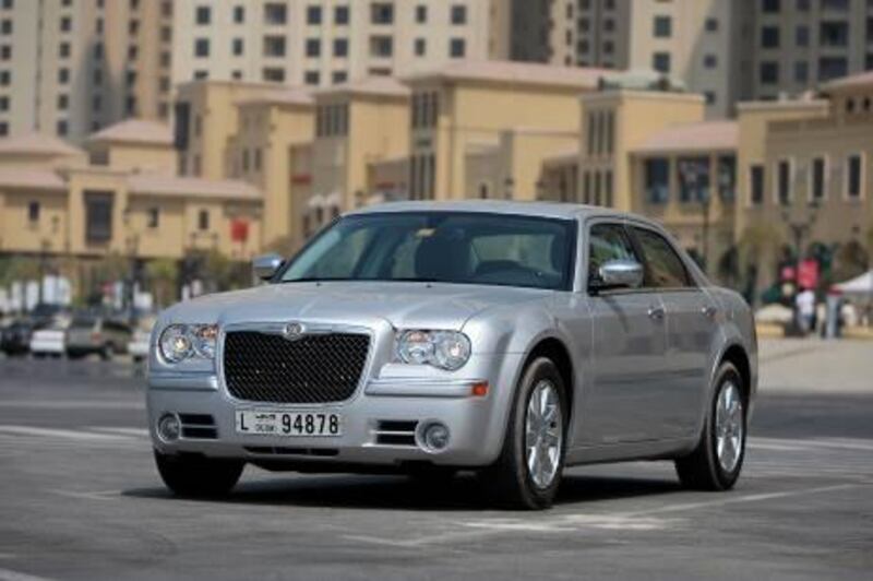 DUBAI, UNITED ARAB EMIRATES Ð Sep 15: Chrysler 300 Limited during the road test at Jumeirah Beach Residence in Dubai. (Pawan Singh / The National) For Motoring. Story by Alix Capper
