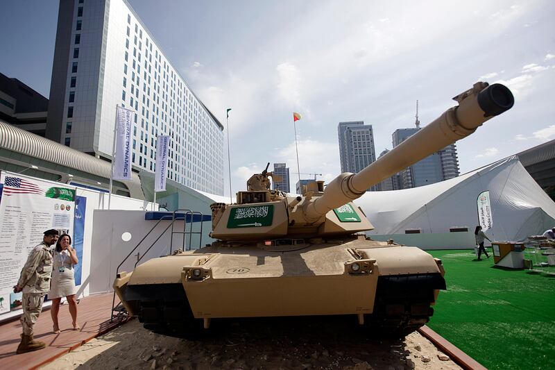 February 17, 2013 (Abu Dhabi) A M1A2 tank from Saudi Arabia on display at  IDEX 2013 at the Abu Dhabi Exhibition Center in Abu Dhabi February 17, 2013. (Sammy Dallal / The National)