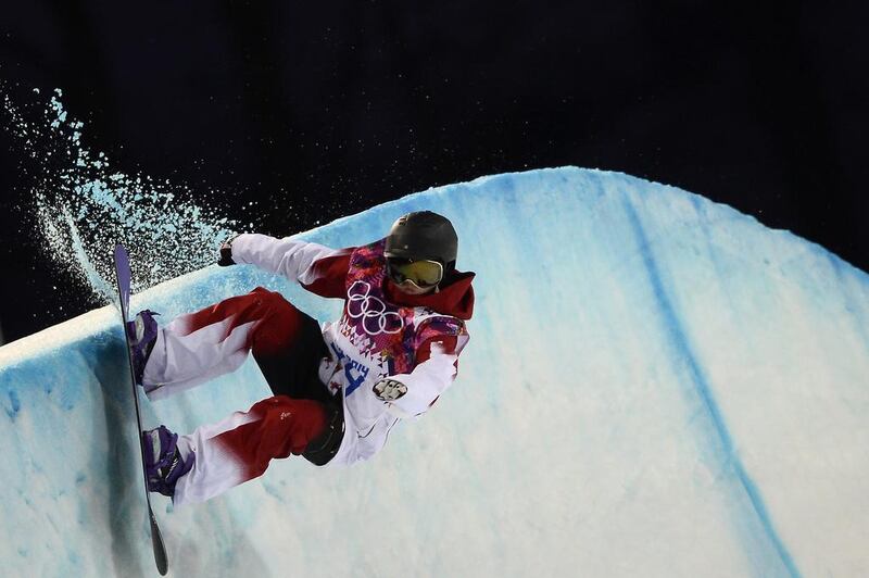 Canada's Katie Tsuyuki competes in the women's snowboard halfpipe semi-finals at the Rosa Khutor Extreme Park on Wednesday. Franck Fife / AFP