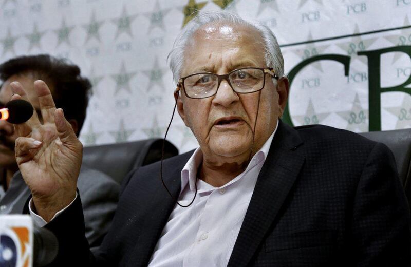 Pakistan Cricket Board Chairman Shahryar Khan, speaks during a press conference in Lahore, Pakistan , Wednesday, March 9, 2016. The PCB welcomed the shift of venue but said it was expecting more assurances before letting its team depart for the tournament. (AP Photo/K.M. Chuadary) 