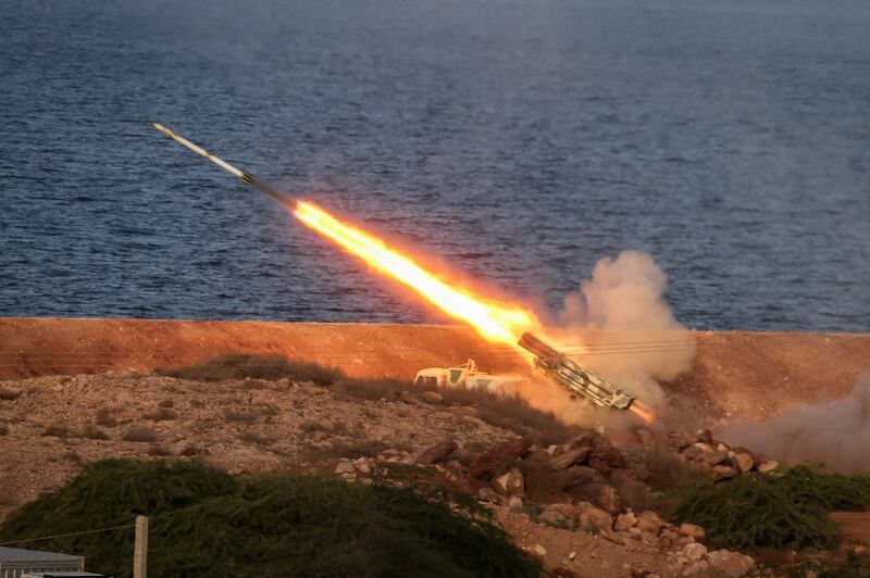 Iran's Islamic Revolutionary Guard Corps fires a missile during training exercises in 2021. AFP