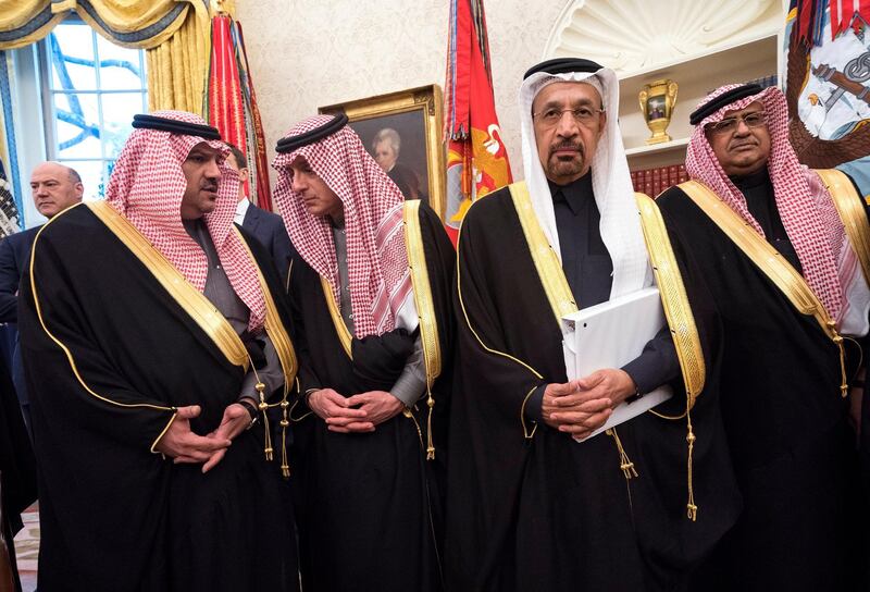 Members of the Saudi delegation. Kevin Dietsch / Poo